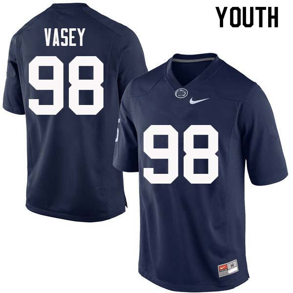Youth #98 Dan Vasey Penn State Nittany Lions College Football Jerseys Sale-Navy